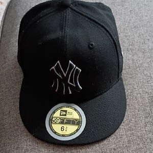 Kids New Era Black 59FIFTY Cap with White Logo